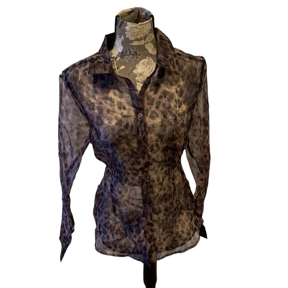 VICI Rayanna Sheer Leopard Blouse size large - Picture 5 of 11